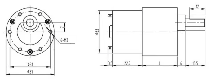 JGB37-520 12V 200RPM Miniature DC Geared Motor