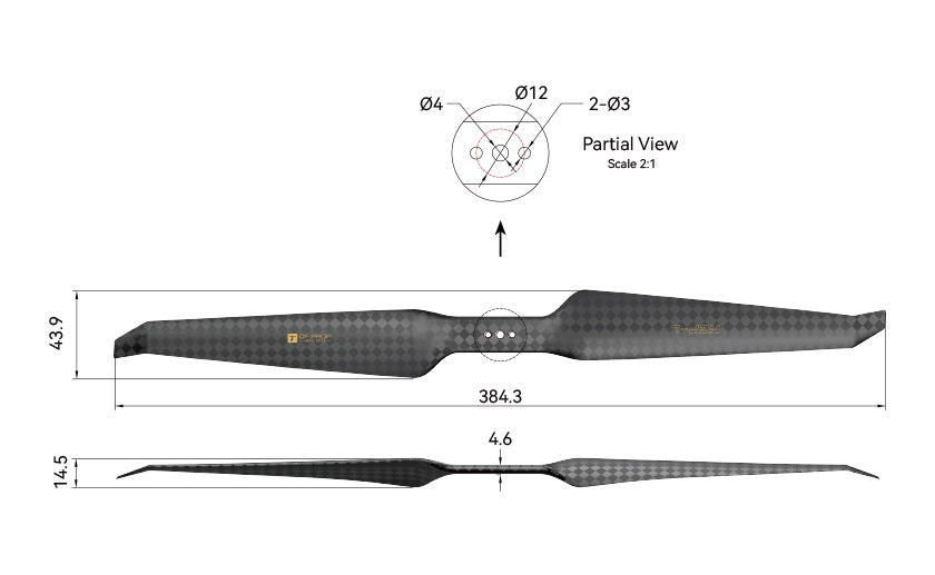 T-Motor HEP-L Carbon Fiber (Ultra Light) 15*5.5 Propeller