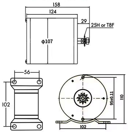 E-BIKE BM1109 48V 3500RPM 1000W DC MOTOR