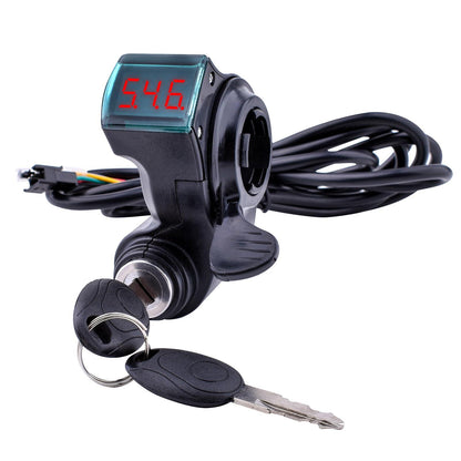 E-bike Digital Thumb Throttle With Voltage Display & Lock