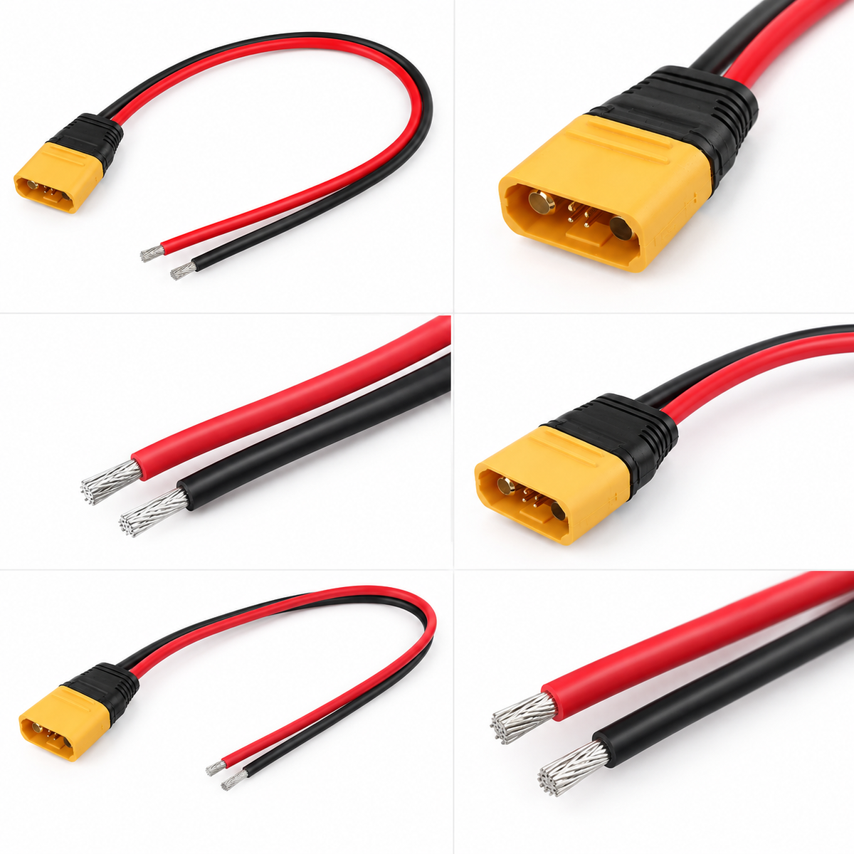 Amass AS150U- male Connector with Wire 8AWG 35CM Length