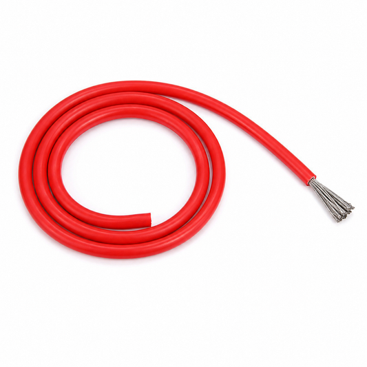 14AWG Solid core Red Silicone insulated wire 1 Meter