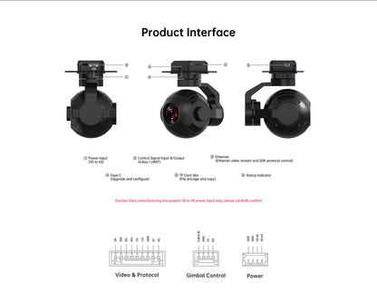 SIYI ZR10 Night Vision 3 Axis 2K 4MP QHD 30X Hybrid Zoom Gimbal Camera for Drone Surveillance