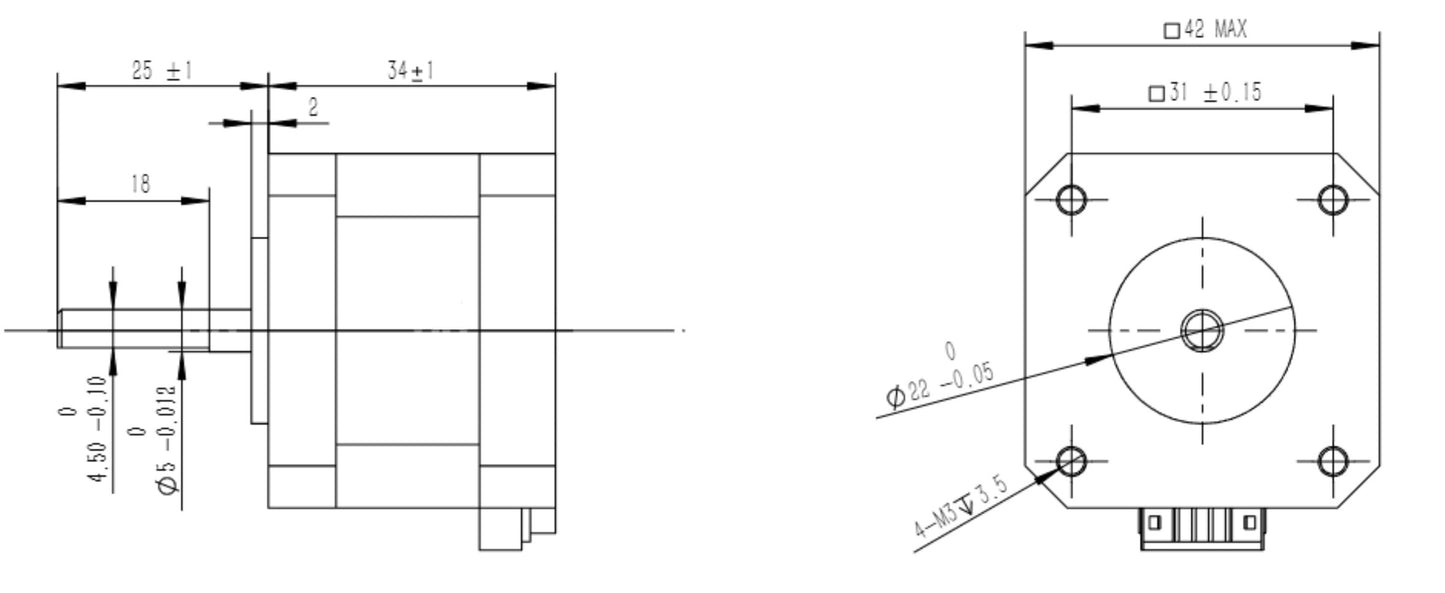 NEMA17 2.8Kgcm Stepper Motor with D-shaft