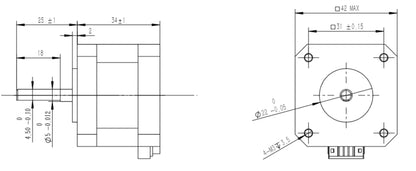NEMA17 2.8Kgcm Stepper Motor with D-shaft