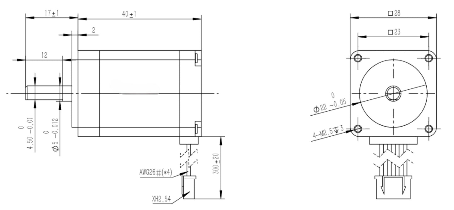 NEMA11 2Kgcm STEPPER MOTOR With D-Shaft