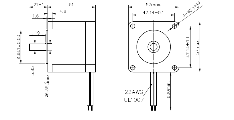 NEMA23 10Kgcm STEPPER MOTOR With D-Shaft