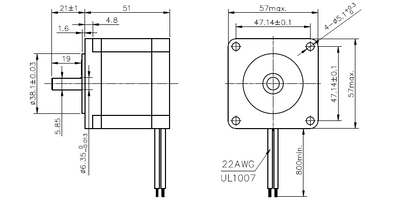 NEMA23 10Kgcm STEPPER MOTOR With D-Shaft
