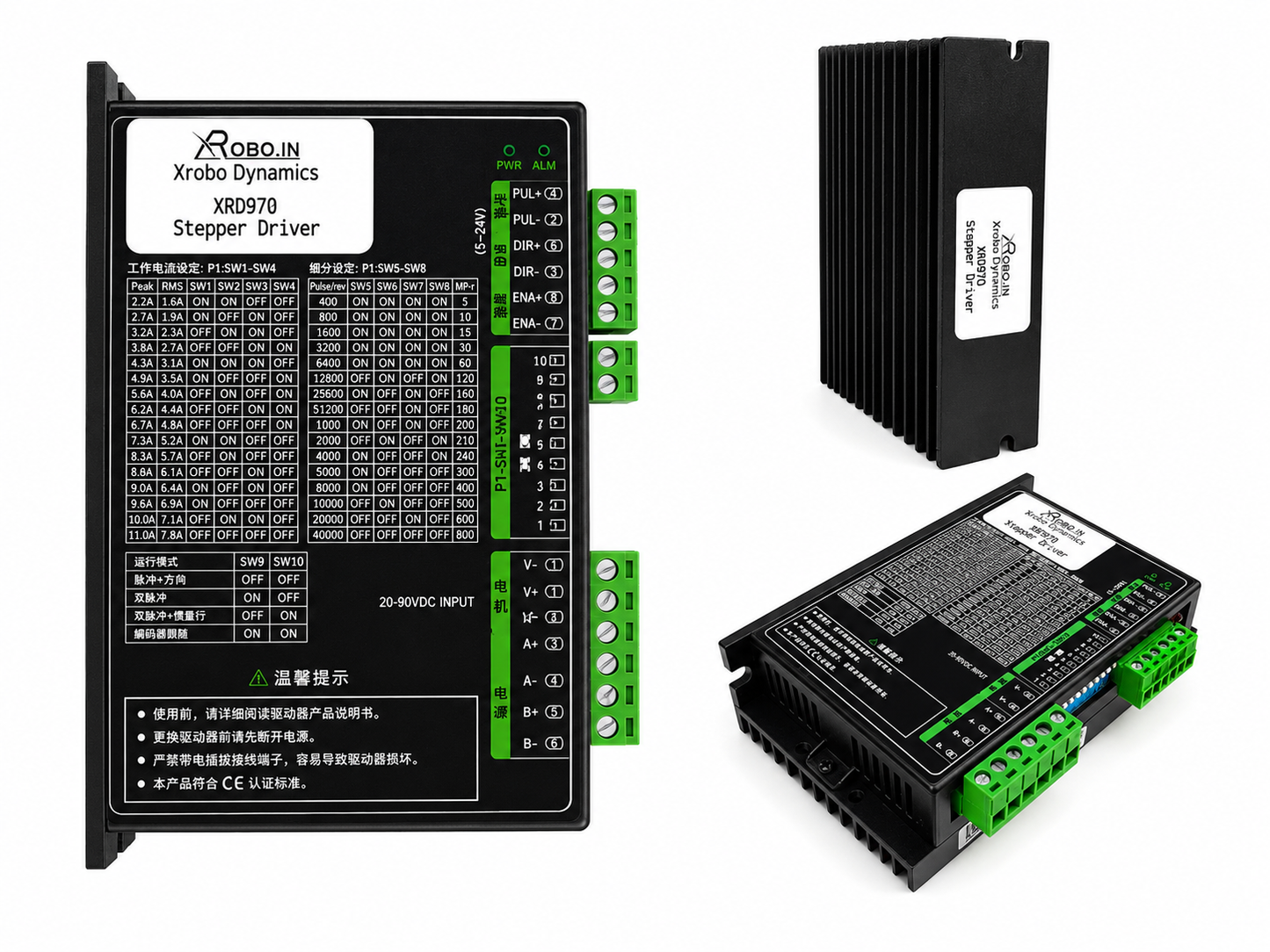 XRD970 Hybrid Stepper Motor Driver 7A 18-90V DC - Premium