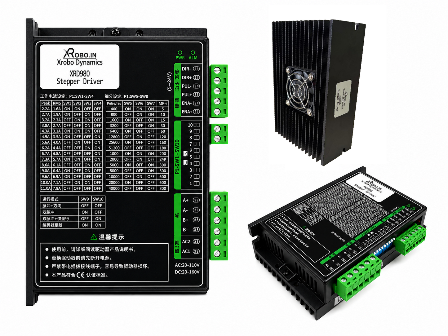 XRD980 Hybrid Stepper Motor Driver 8.2A AC20-110v Premium