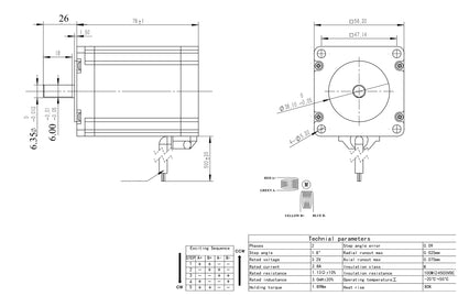 NEMA23 19Kgcm STEPPER With D-Shaft Waterproof Motor