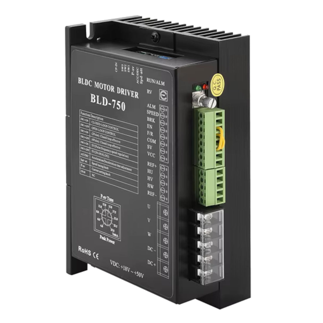 BLD750 Brushless DC Motor Driver 18–48V Input, 750W Output – Xrobo