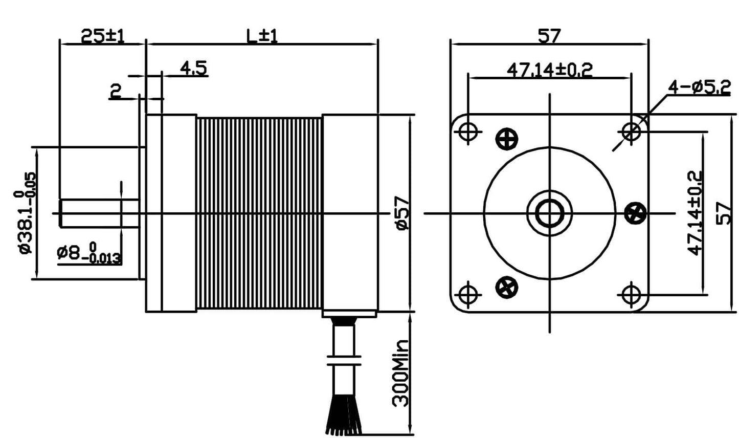 NEMA23 Square Brushless DC Motor with Hall Low Noise 36V 92W 4000RPM (BLDC)