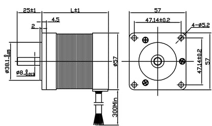 NEMA23 Square Brushless DC Motor with Hall Low Noise 36V 92W 4000RPM (BLDC)