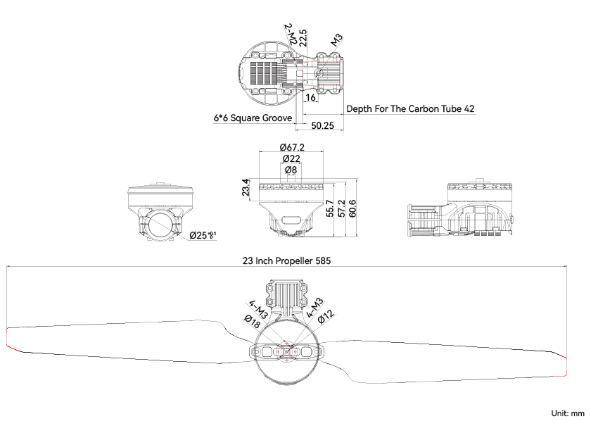 T-Motor A6-M-12S Modular Propulsion System for Agricultural Drone