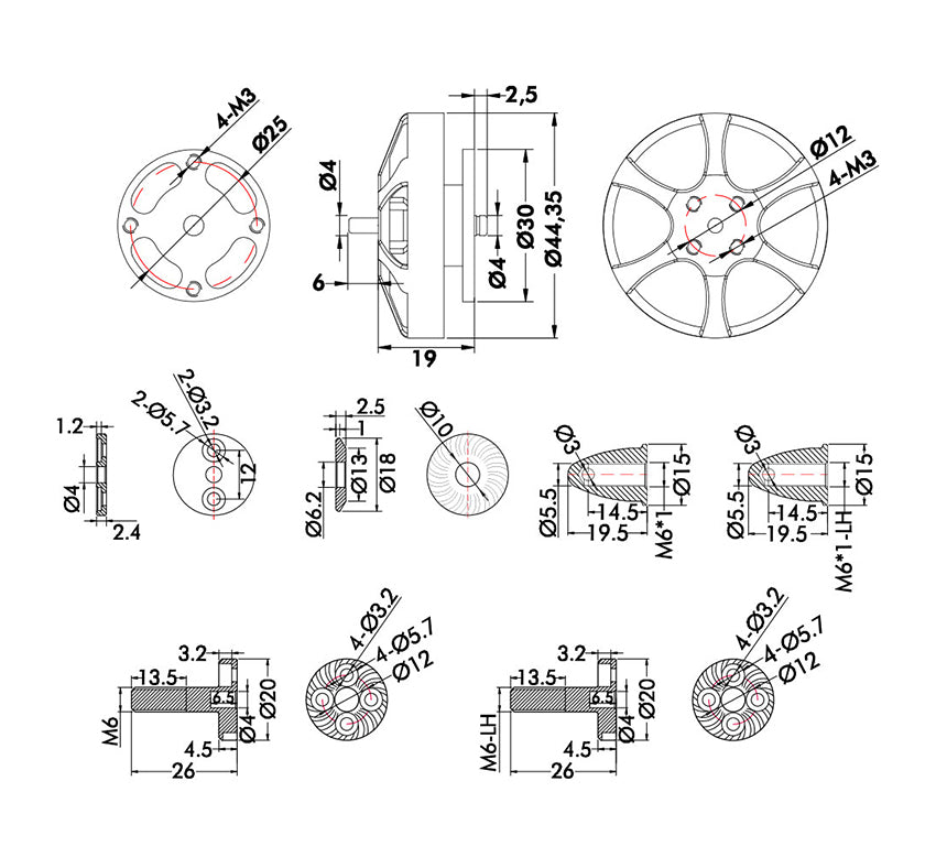 T-Motor MN4004 Antigravity 4-6S UAV Motor KV300 - 2PCS/SET