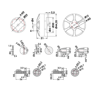 T-Motor MN4006 Antigravity 4-6S UAV Motor KV380 - 2PCS/SET