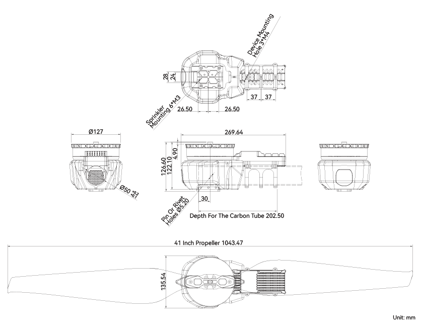T-Motor A12-14S Modular Propulsion System for Agricultural Drone