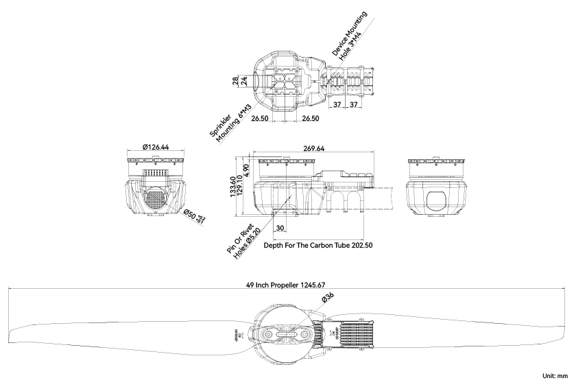 T-Motor A12XL-18S Modular Propulsion System for Agricultural Drone