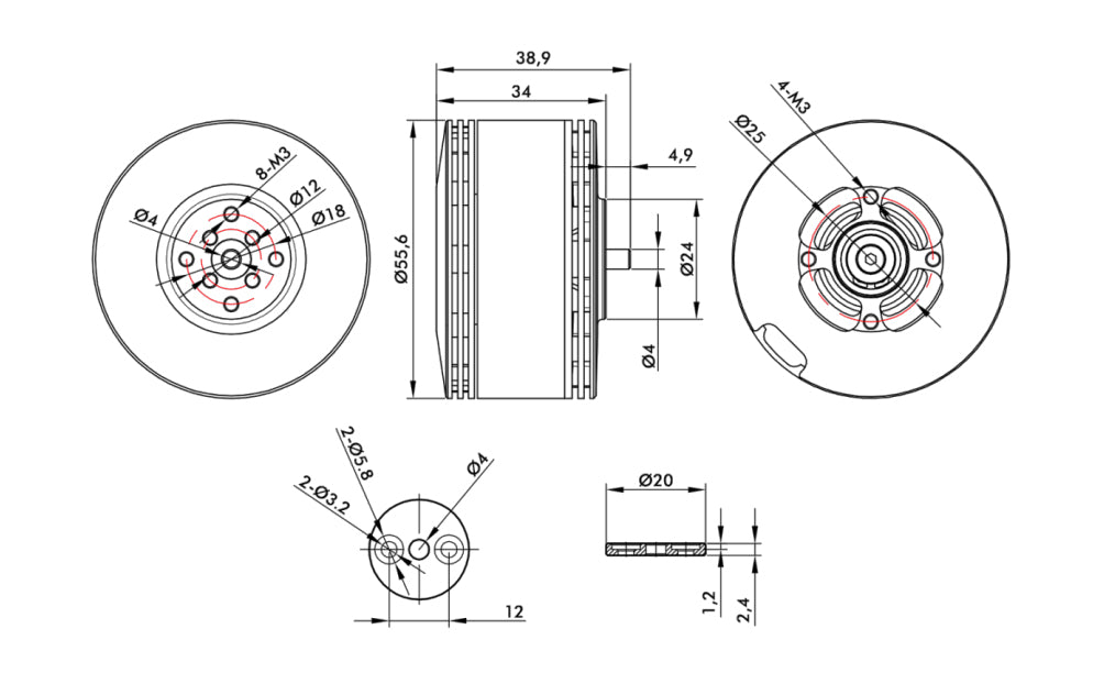 T-Motor V505 KV260 12S Vtol Drone Power Motor