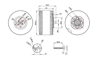 T-Motor V505 KV260 12S Vtol Drone Power Motor