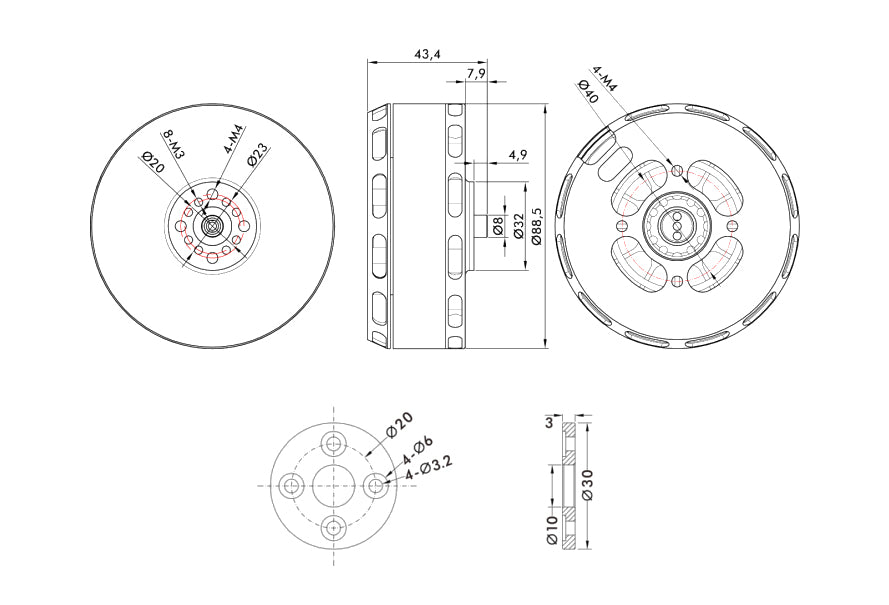 T-Motor V804 KV170 12S Vtol Brushless Drone Motor