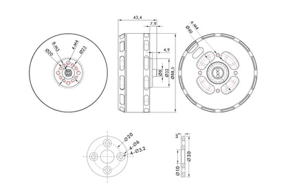 T-Motor V804 KV170 12S Vtol Brushless Drone Motor