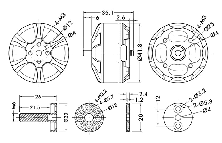 T-Motor MN3508 Navigator Fixed Wing UAV Motor KV380