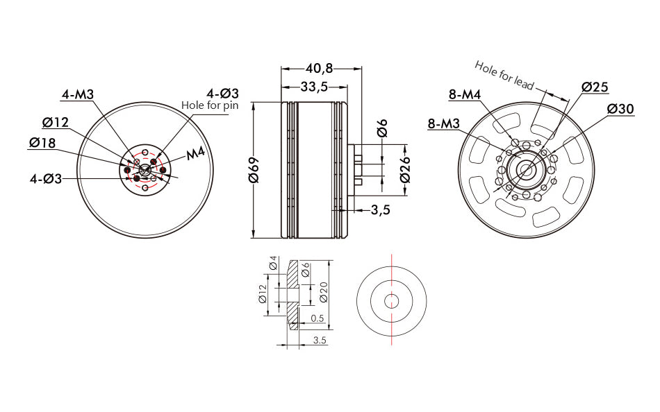 T-Motor P Type Agricultural UAV Motors P60 170KV