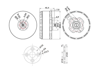 T-Motor V807 KV170 12S Vtol Brushless Drone Motor