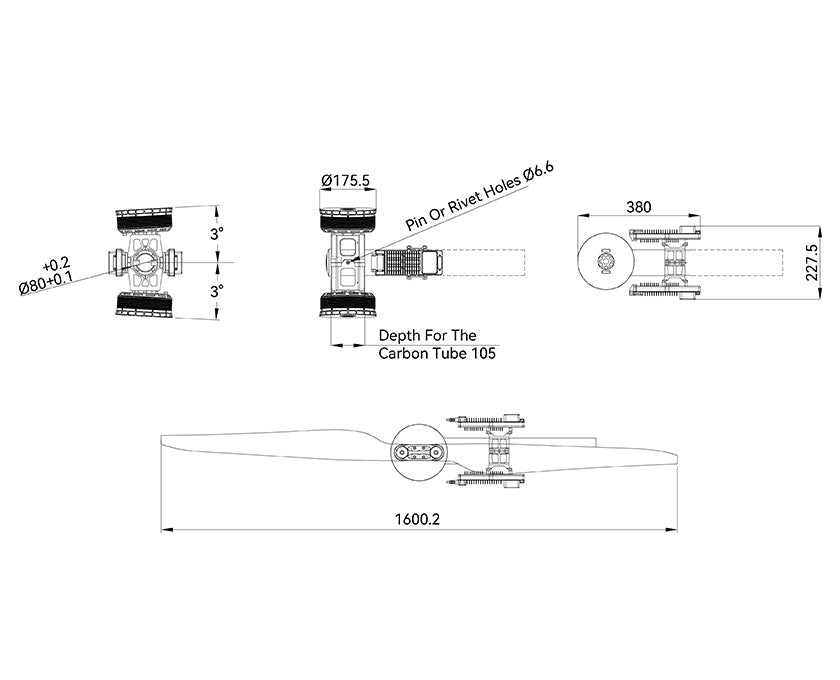T-Motor X-A16L-24S KV35 Coaxial Modular Propulsion System for Agricultural Drone