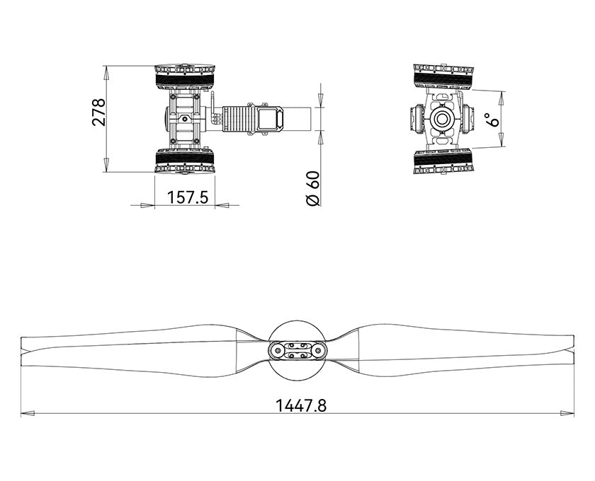 T-Motor X-A14-24S KV37 Coaxial modular propulsion for Agricultural Drone