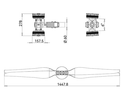 T-Motor X-A14-18S KV49.6 Coaxial Modular Propulsion System for Agricultural Drone