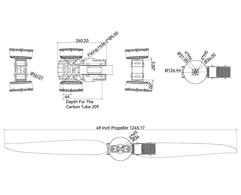 T-Motor X-A12XL II-24S Coaxial modular Propulsion for Agricultural Drone