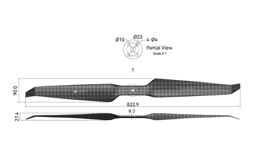 T-Motor HEP-L Carbon Fiber (Ultra Light) 32*11 Propeller
