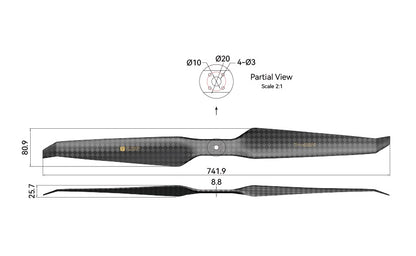T-Motor HEP-L Carbon Fiber (Ultra Light) 29*11 Propeller