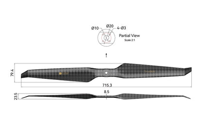 T-Motor HEP-L Carbon Fiber (Ultra Light) 28*9 Propeller