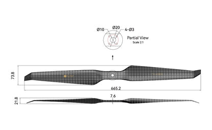 T-Motor HEP-L Carbon Fiber (Ultra Light) 26*8.8 Propeller
