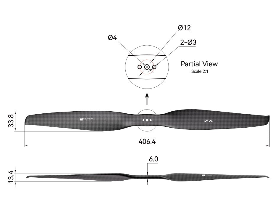 T-Motor VZ16*6.5 Carbon Fiber Propellers- 2PCS/PAIR