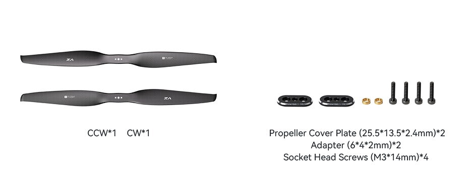 T-Motor VZ16*6.5 Carbon Fiber Propellers- 2PCS/PAIR