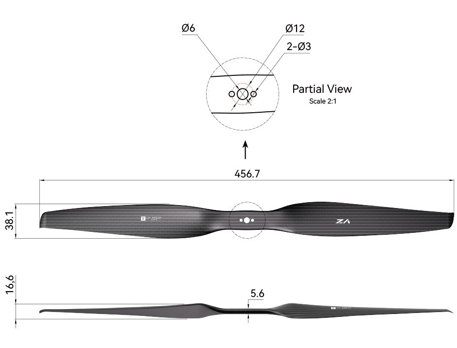 T-Motor VZ18*7 Carbon Fiber Propellers- 2PCS/PAIR