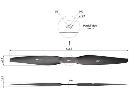 T-Motor VZ22*7.4 Carbon Fiber Propellers- 2PCS/PAIR