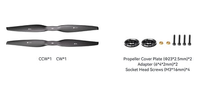 T-Motor VZ22*7.4 Carbon Fiber Propellers- 2PCS/PAIR