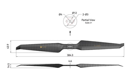 T-Motor HEP-L Carbon Fiber (Ultra Light) 15*5.5 Propeller