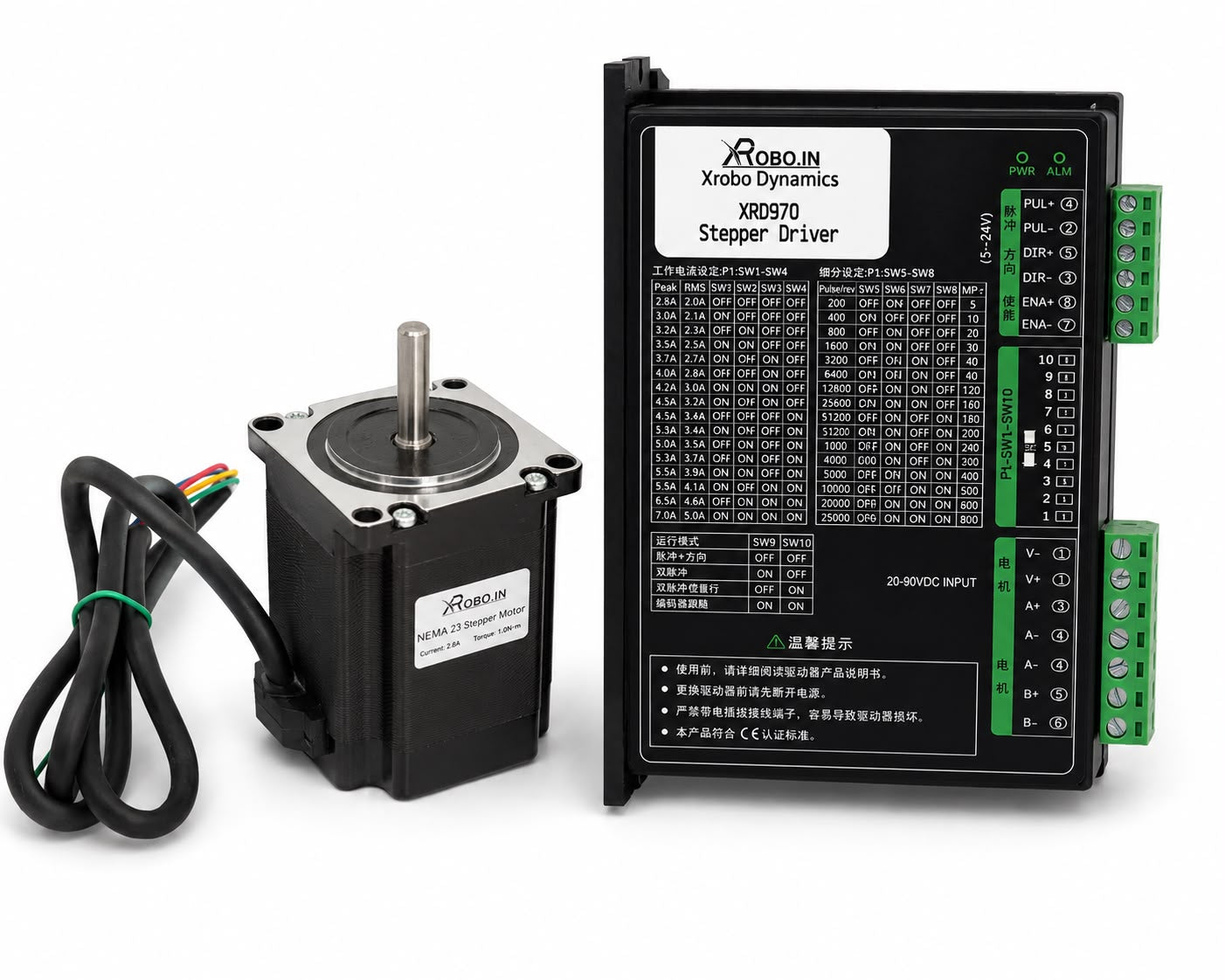 NEMA23 19Kgcm Waterproof STEPPER MOTOR with XRD970 Stepper Driver